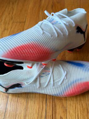 Puma 108588-01 Mens Sz 12 Future 8 Pro FG/AG Soccer Cleats White Blue